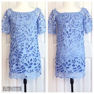 NWT Prettygarden Periwinkle Floral Cutout Lace Mini Dress Small
